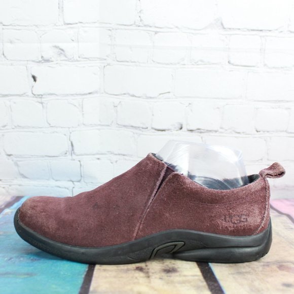 UGG Shoes - UGG Australia Brown Suede Fleece Lined Casual Slip On Loafers Shoes US 7